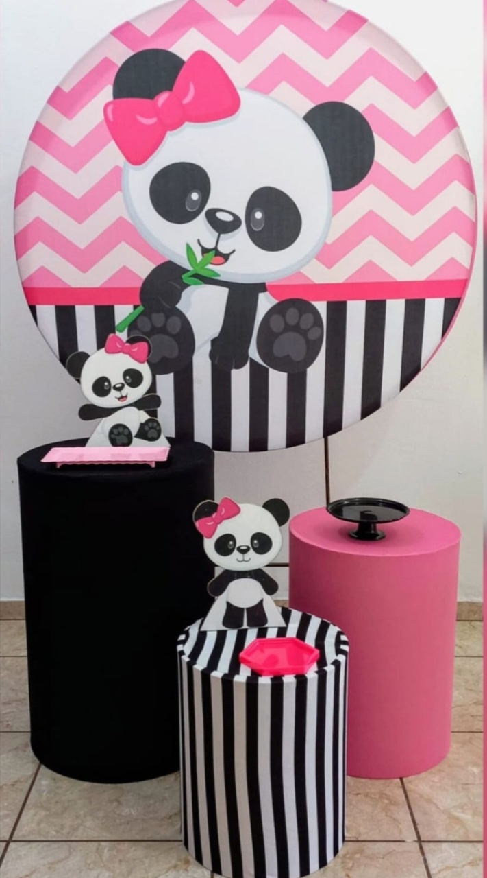 Kit Prata Panda Rosa - CARLA CHIESA FESTAS
