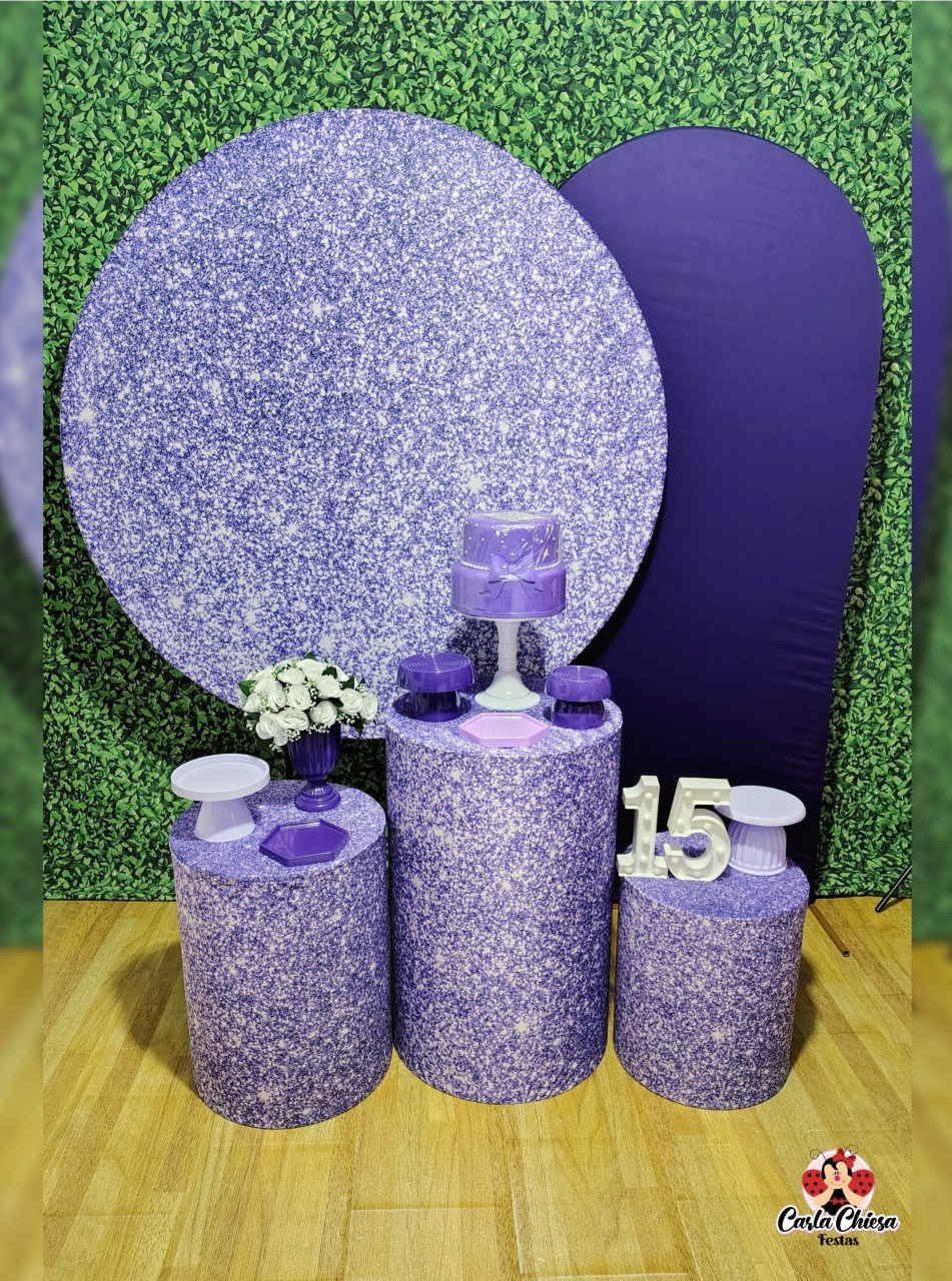 Kit Diamante Glitter Roxo - 15 Anos - CARLA CHIESA FESTAS