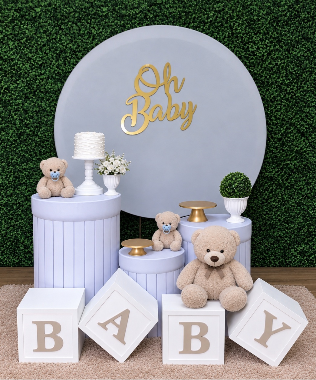 Kit Chá Urso Branco E Dourado - CARLA CHIESA FESTAS
