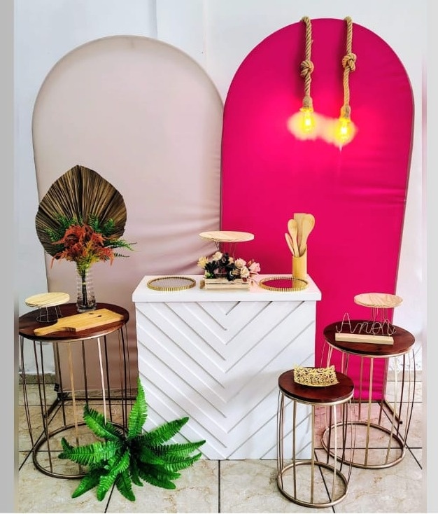 Chá Panela/ Casa Nova C/ Luminárias - Pink E Nude - CARLA CHIESA FESTAS
