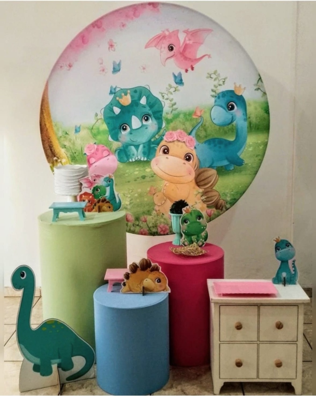 Kit Diamante Dino Baby Rosa - CARLA CHIESA FESTAS