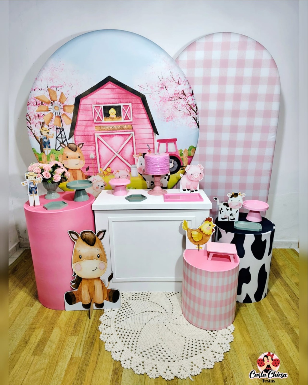 Kit Premium Fazendinha Rosa - CARLA CHIESA FESTAS
