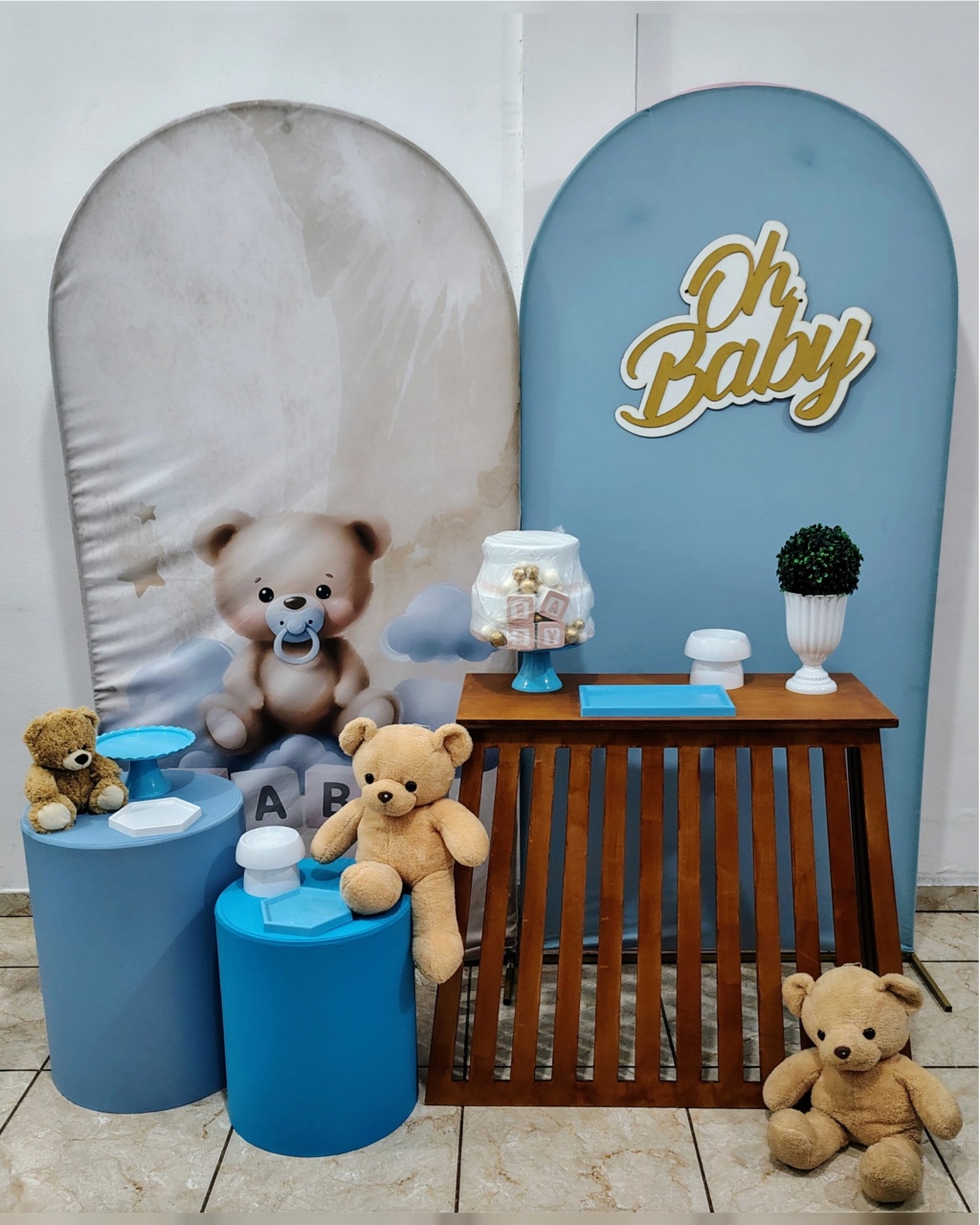 Kit Esmeralda Urso Balão Azul - CARLA CHIESA FESTAS