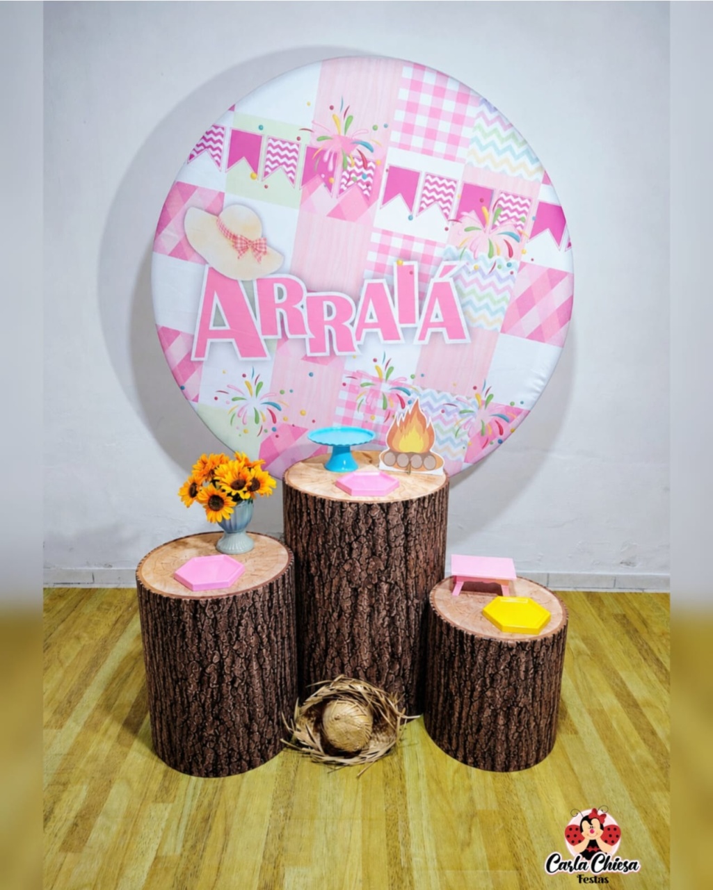 Kit Essencial Arraiá Rosa C/ Capas Tronco - CARLA CHIESA FESTAS