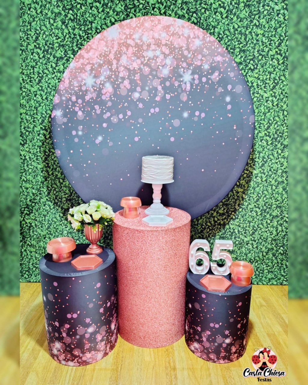 Kit Essencial Glitter Preto - 65 Anos - CARLA CHIESA FESTAS
