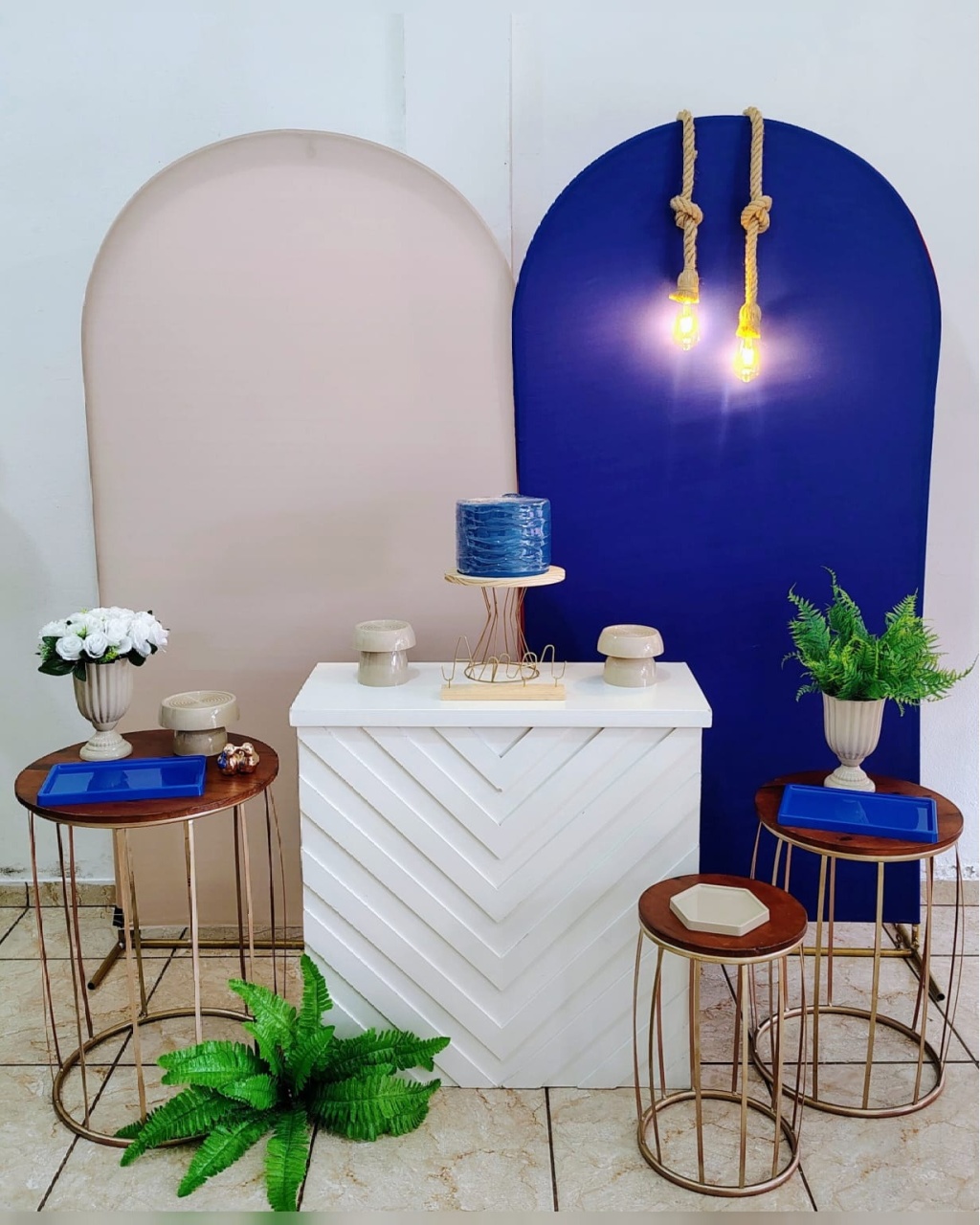 Kit Adulto Azul Royal E Bege  - CARLA CHIESA FESTAS