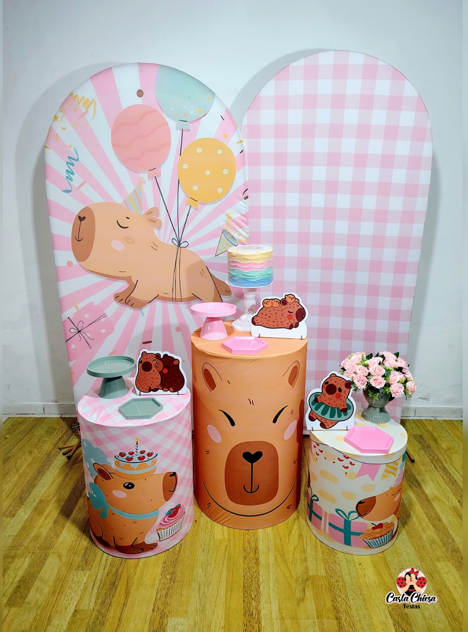 Kit Queridinho Capivara Rosa - CARLA CHIESA FESTAS