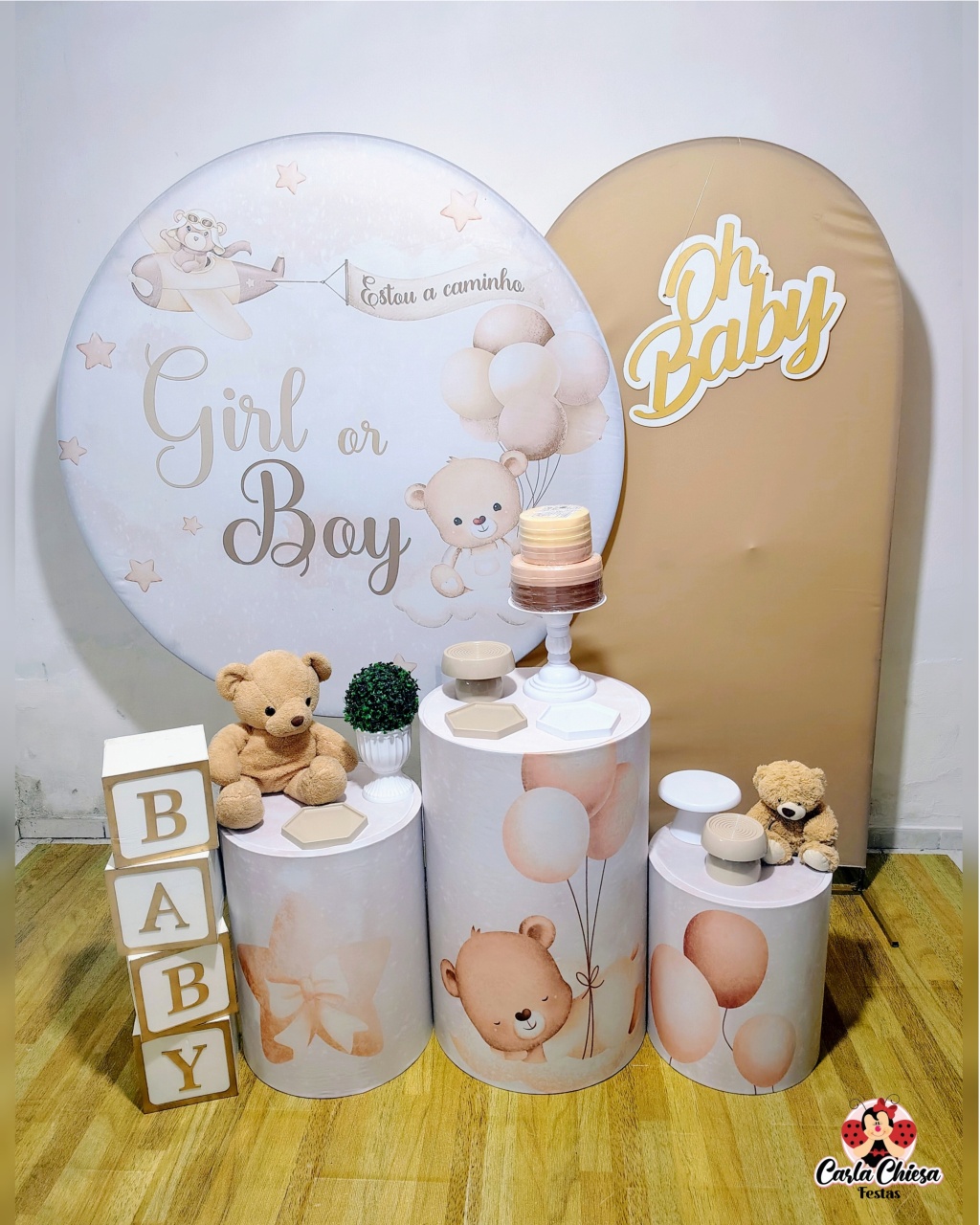 Kit Queridinho Chá Revelação Urso Boy Or Girl - CARLA CHIESA FESTAS