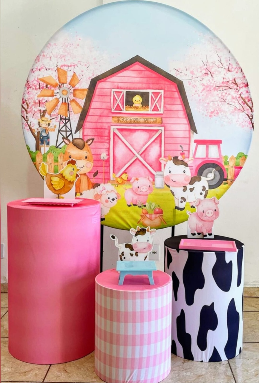 Kit Prata Fazendinha Rosa - CARLA CHIESA FESTAS