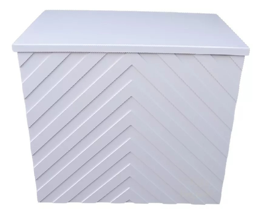 Mesa Chevron Mdf Branca - CARLA CHIESA FESTAS