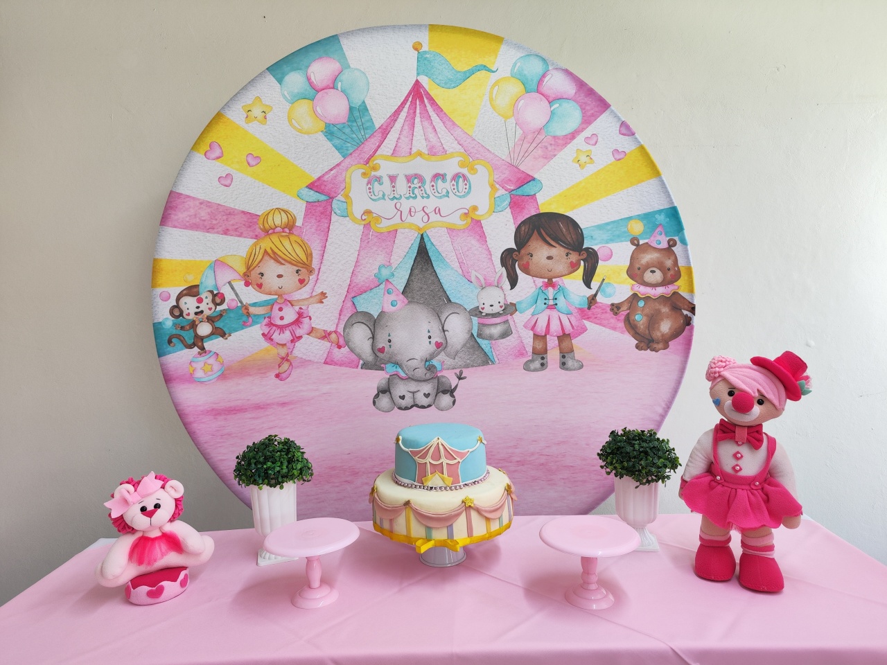 Kit Circo Rosa Opção 1 - Elisete Festas Kit Pegue e Monte