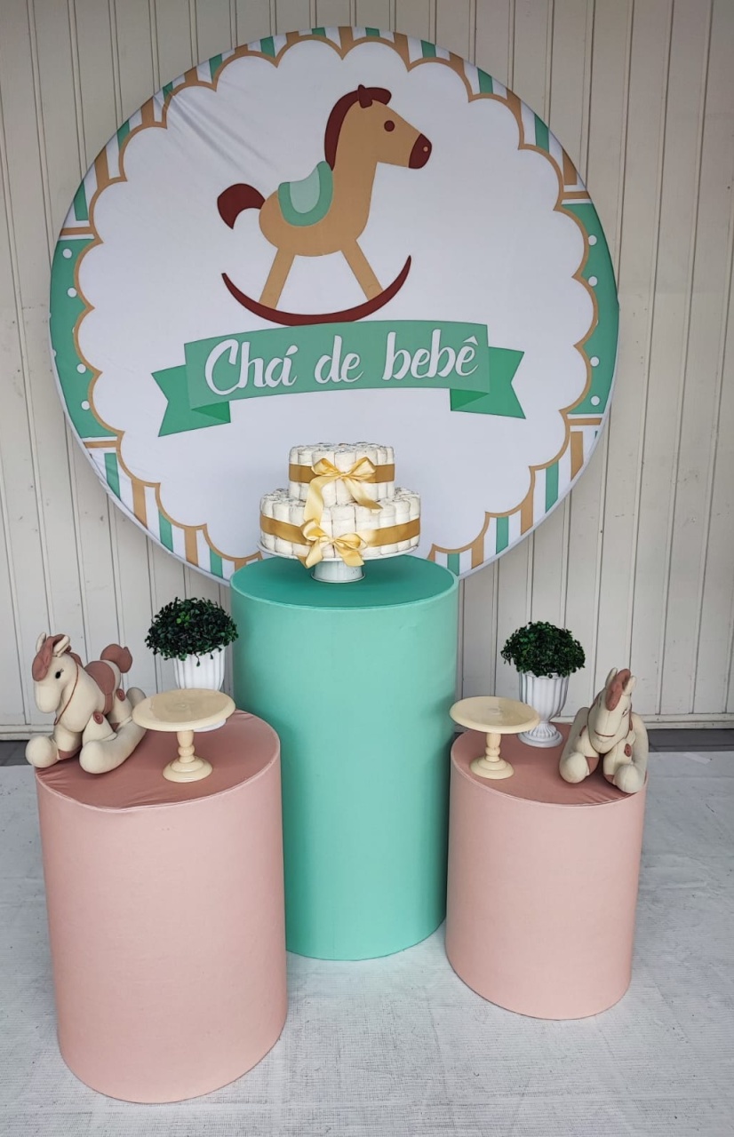 Kit Chá de Fralda Menino | Cavalo Verde - Opção 2  - Elisete Festas Kit Pegue e Monte