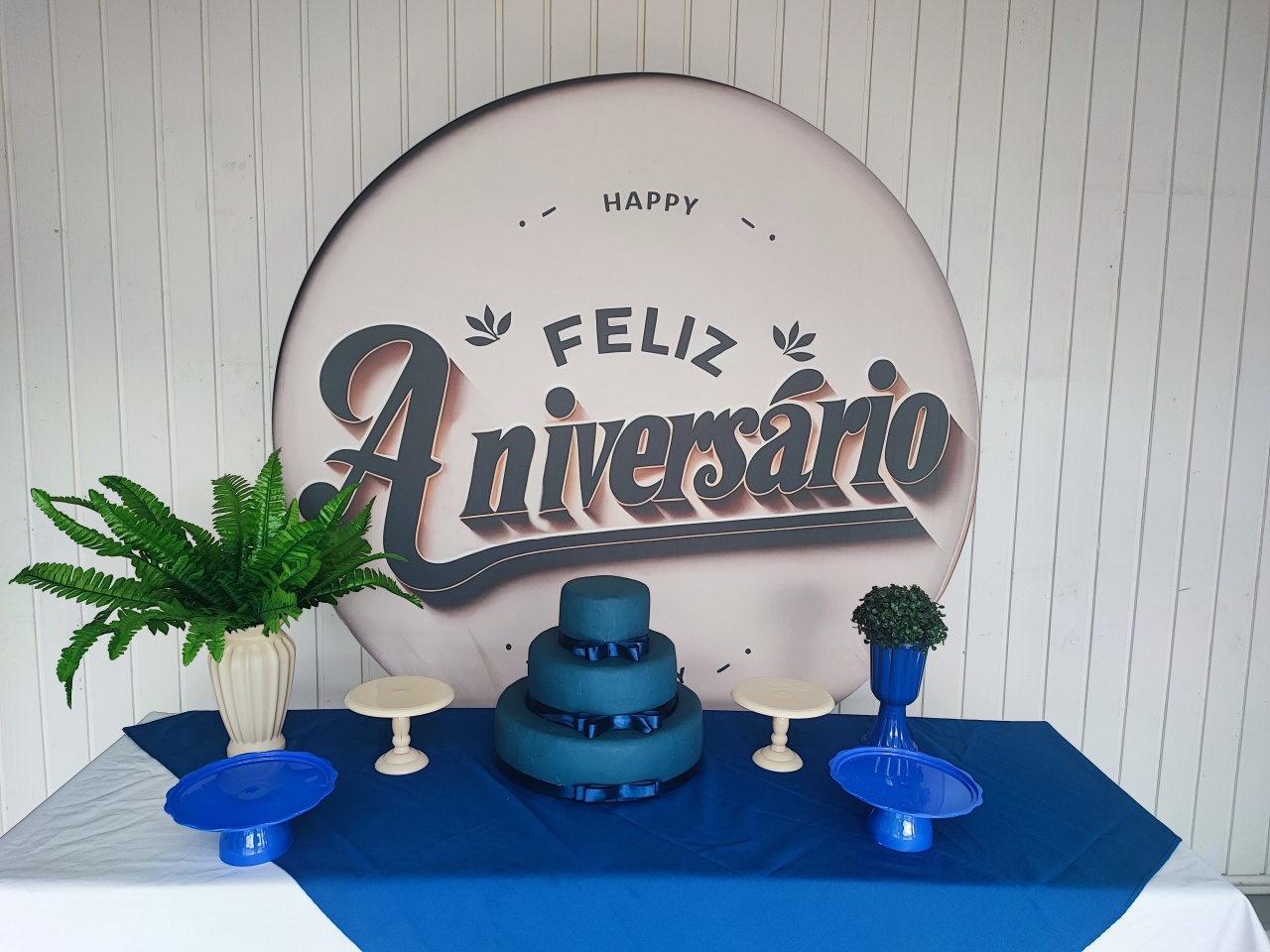 Kit Adulto Masculino Feliz Aniversário (Azul) Opção 1 - Elisete Festas Kit Pegue e Monte