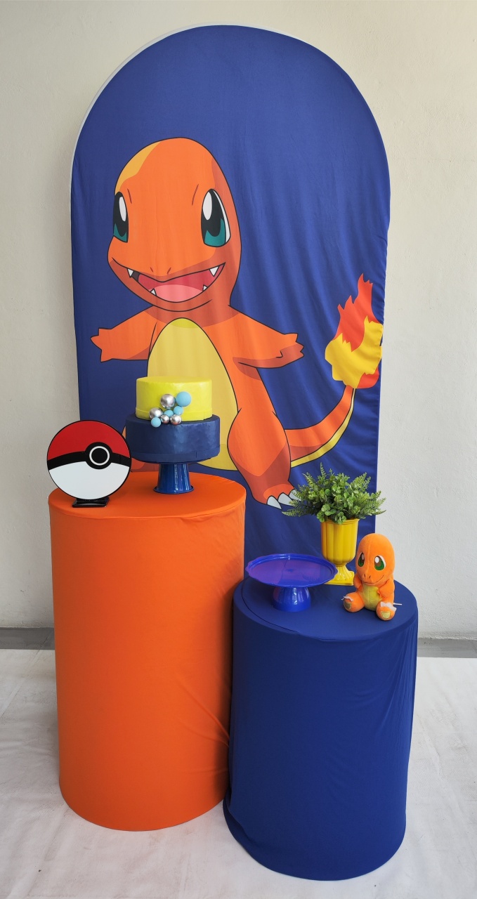 Kit Pokémon Modelo 2 Laranja Casadinho - Elisete Festas Kit Pegue e Monte