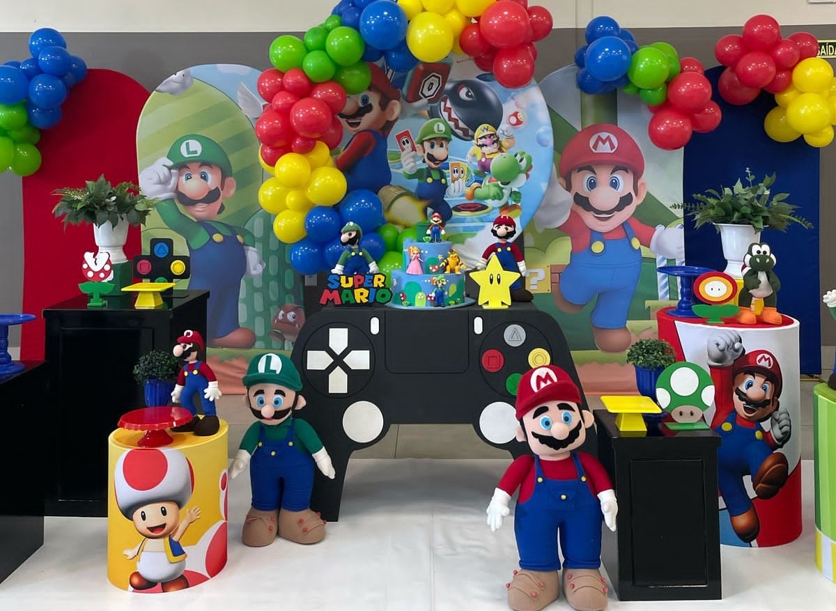 Montagem Super Mario  - Elisete Festas Kit Pegue e Monte