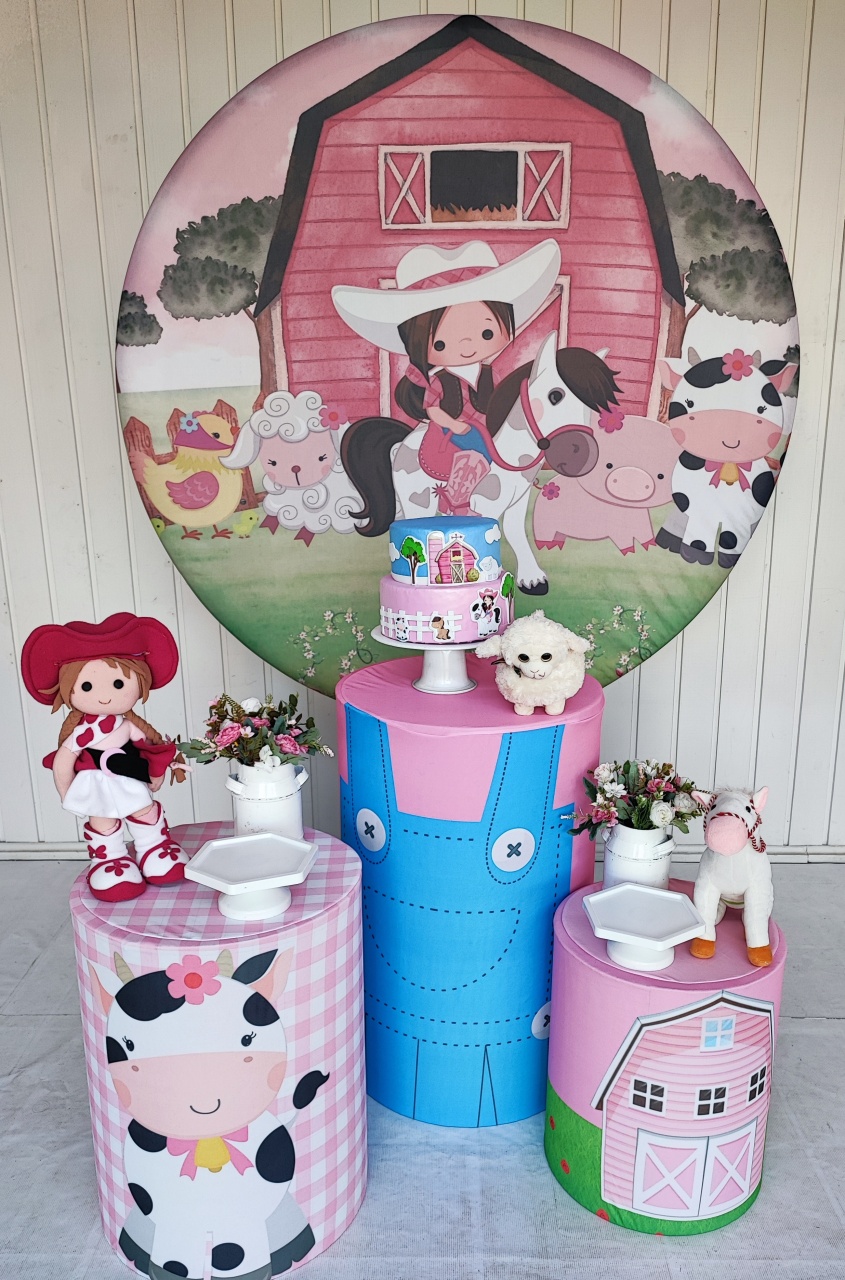 Kit Fazendinha  Menina Cawboy Opçao 2 - Elisete Festas Kit Pegue e Monte