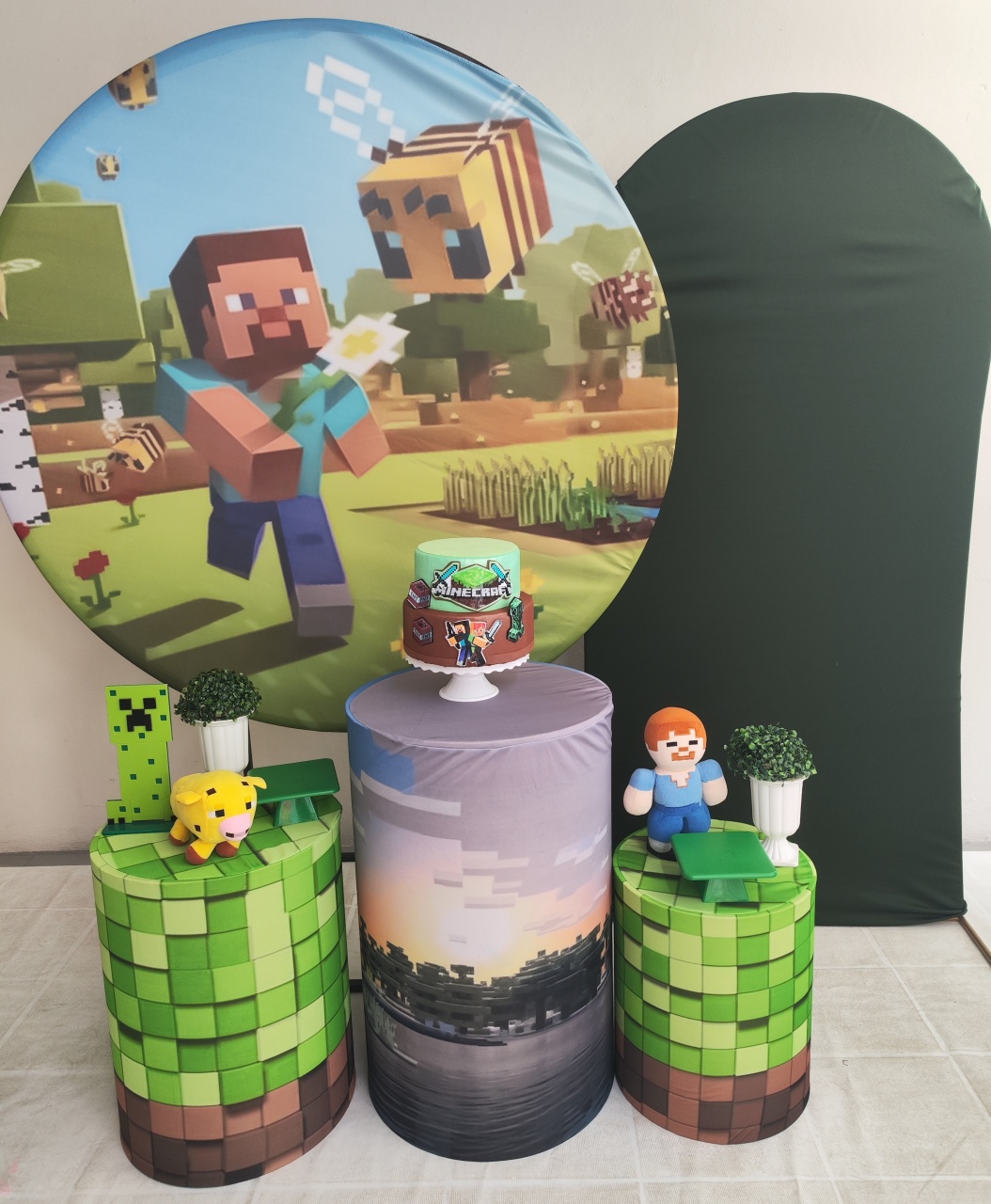 Kit Minecraft 3 Opção Plus  - Elisete Festas Kit Pegue e Monte