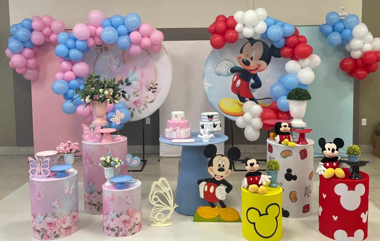 Montagem Mickey E Borboletas  - Elisete Festas Kit Pegue e Monte