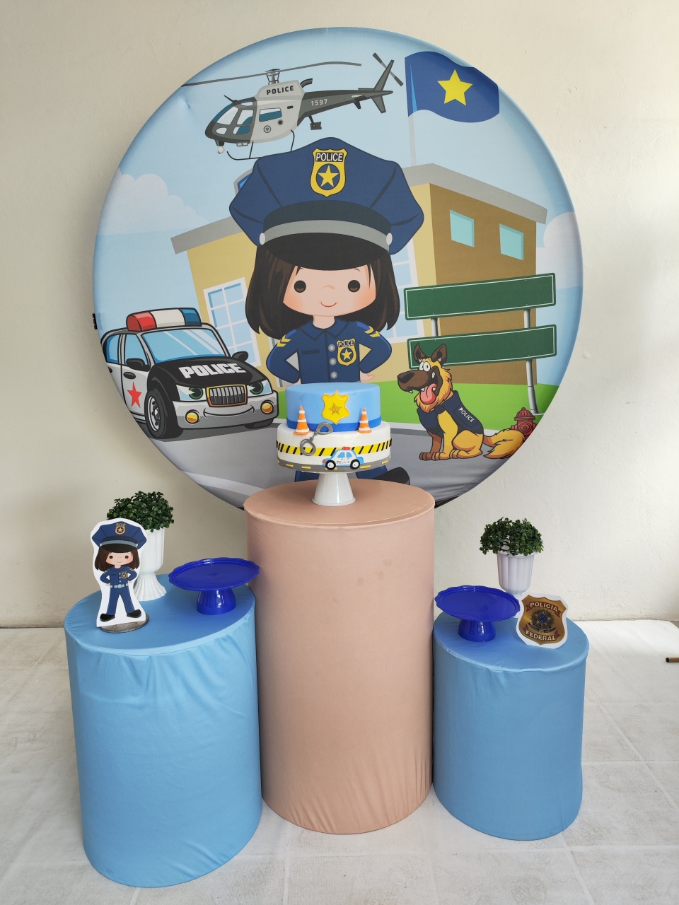 Kit Polícial Menina Opção 2 - Elisete Festas Kit Pegue e Monte