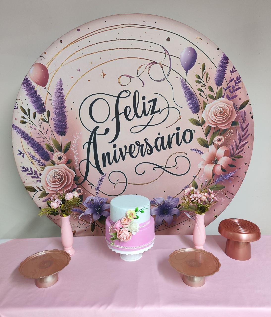Kit Feliz Aniversário Flores Opção 1 - Elisete Festas Kit Pegue e Monte