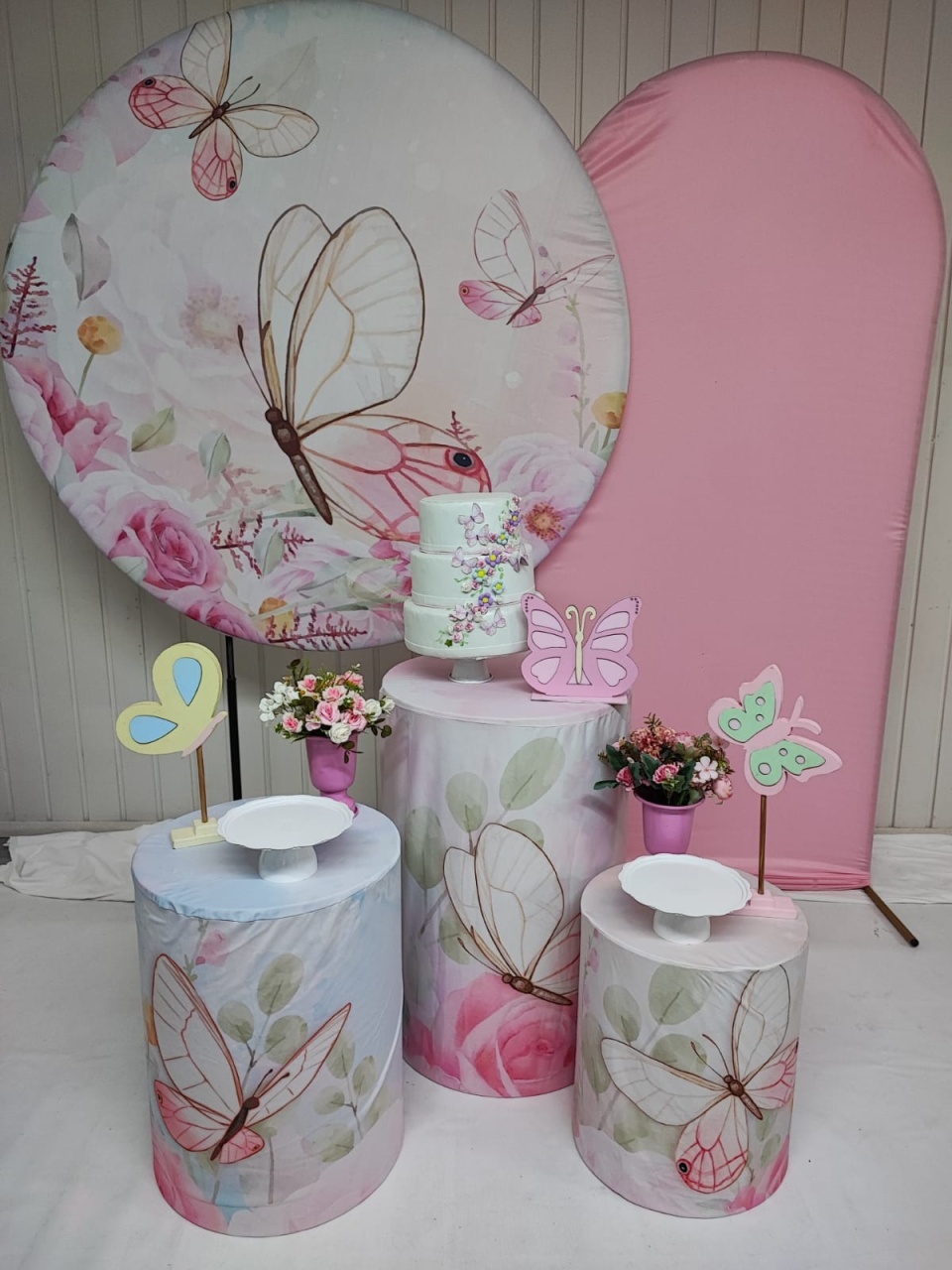 Kit Borboleta Rosa Opção Plus - Elisete Festas Kit Pegue e Monte