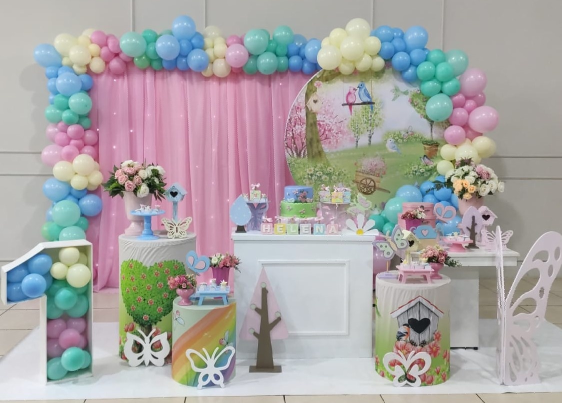 Montagem Jardim Cortinado 1 - Elisete Festas Kit Pegue e Monte