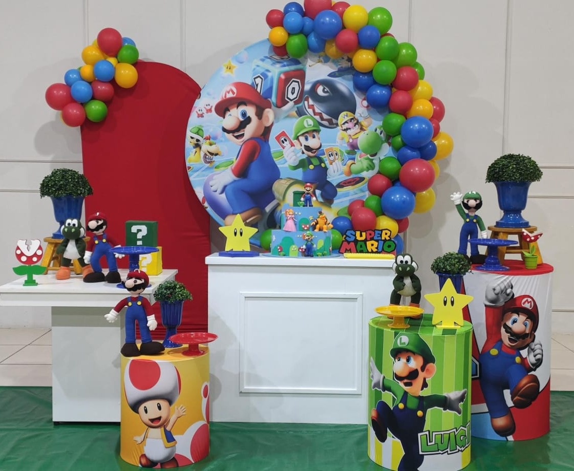 Montagem Super Mario   Simples  - Elisete Festas Kit Pegue e Monte