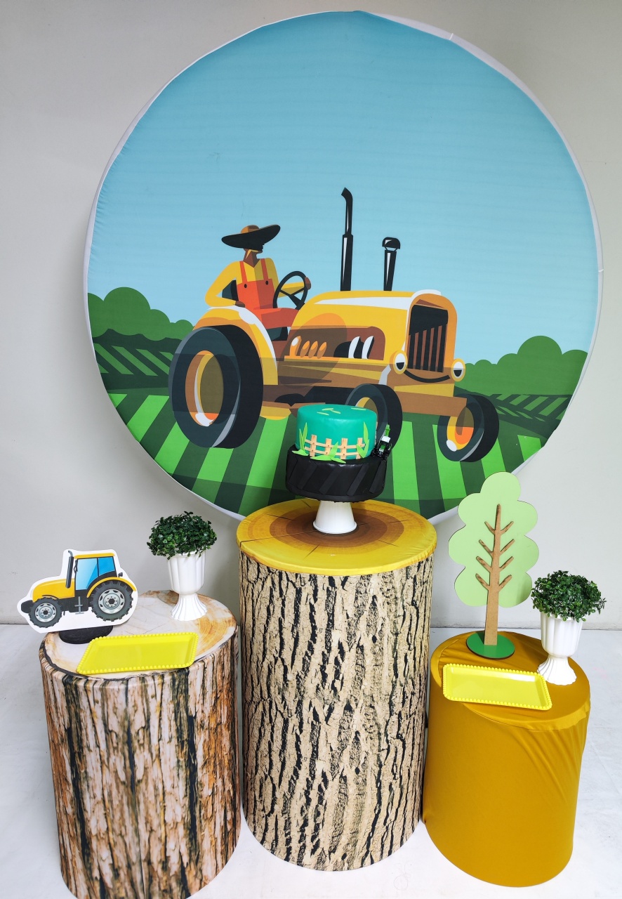 Kit Trator Amarelo Opção 2 - Elisete Festas Kit Pegue e Monte