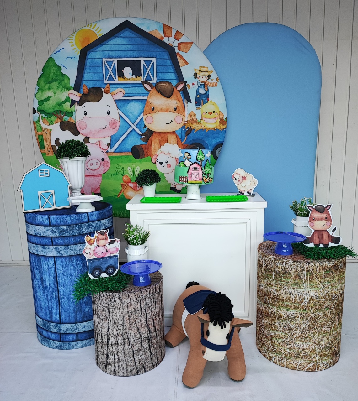 Kit Fazendinha Azul - Opção Plus - Elisete Festas Kit Pegue e Monte