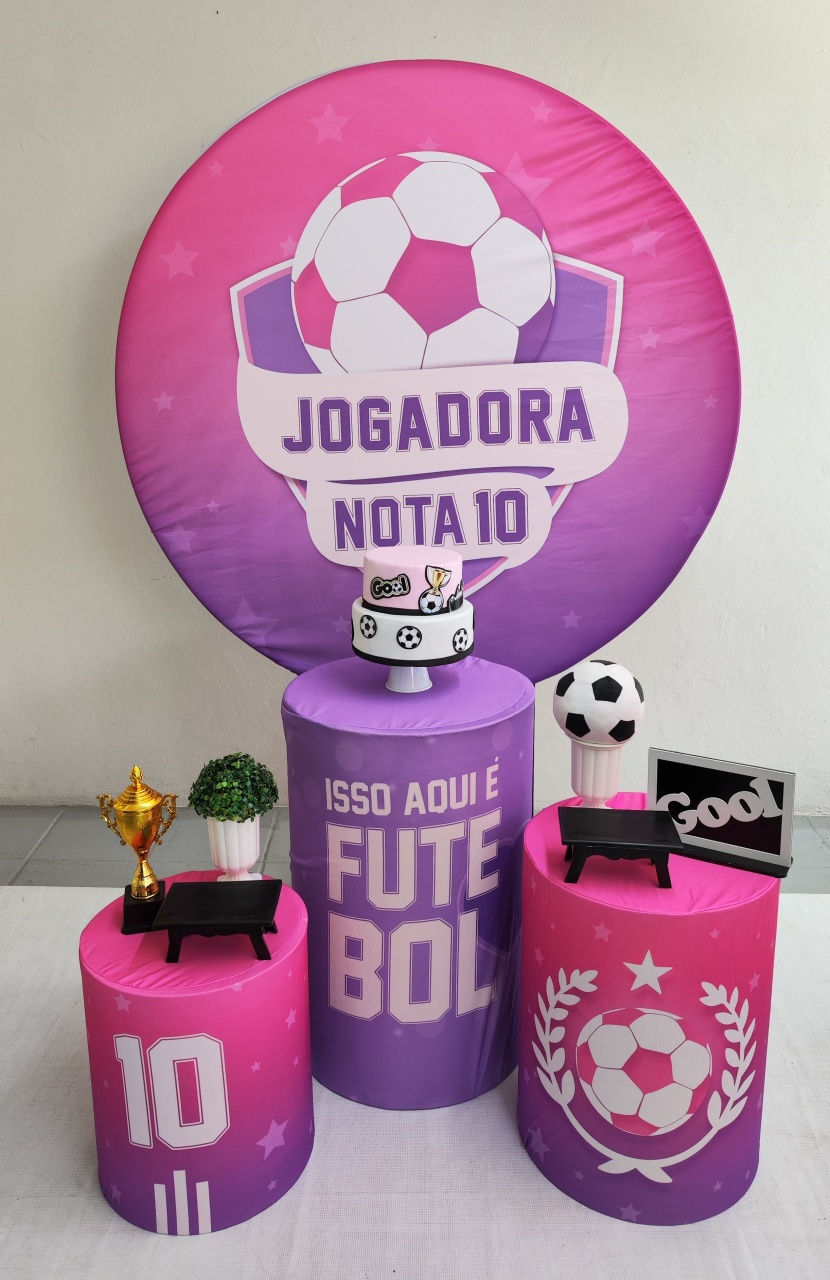 Kit   Futebol Menina Opção 2 - Elisete Festas Kit Pegue e Monte