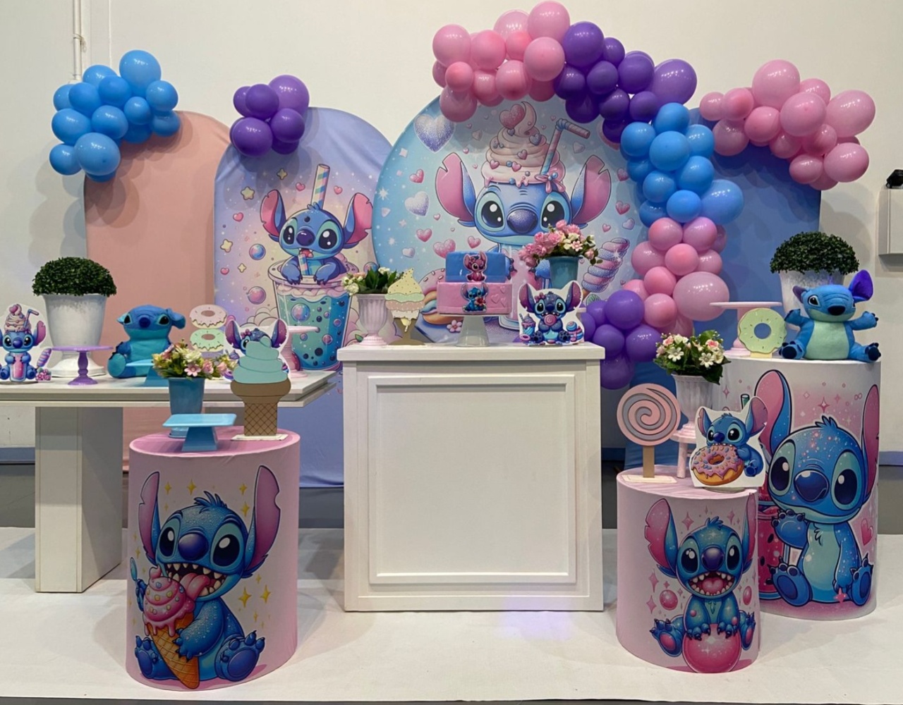 Montagem Stitch Cupcke - Elisete Festas Kit Pegue e Monte