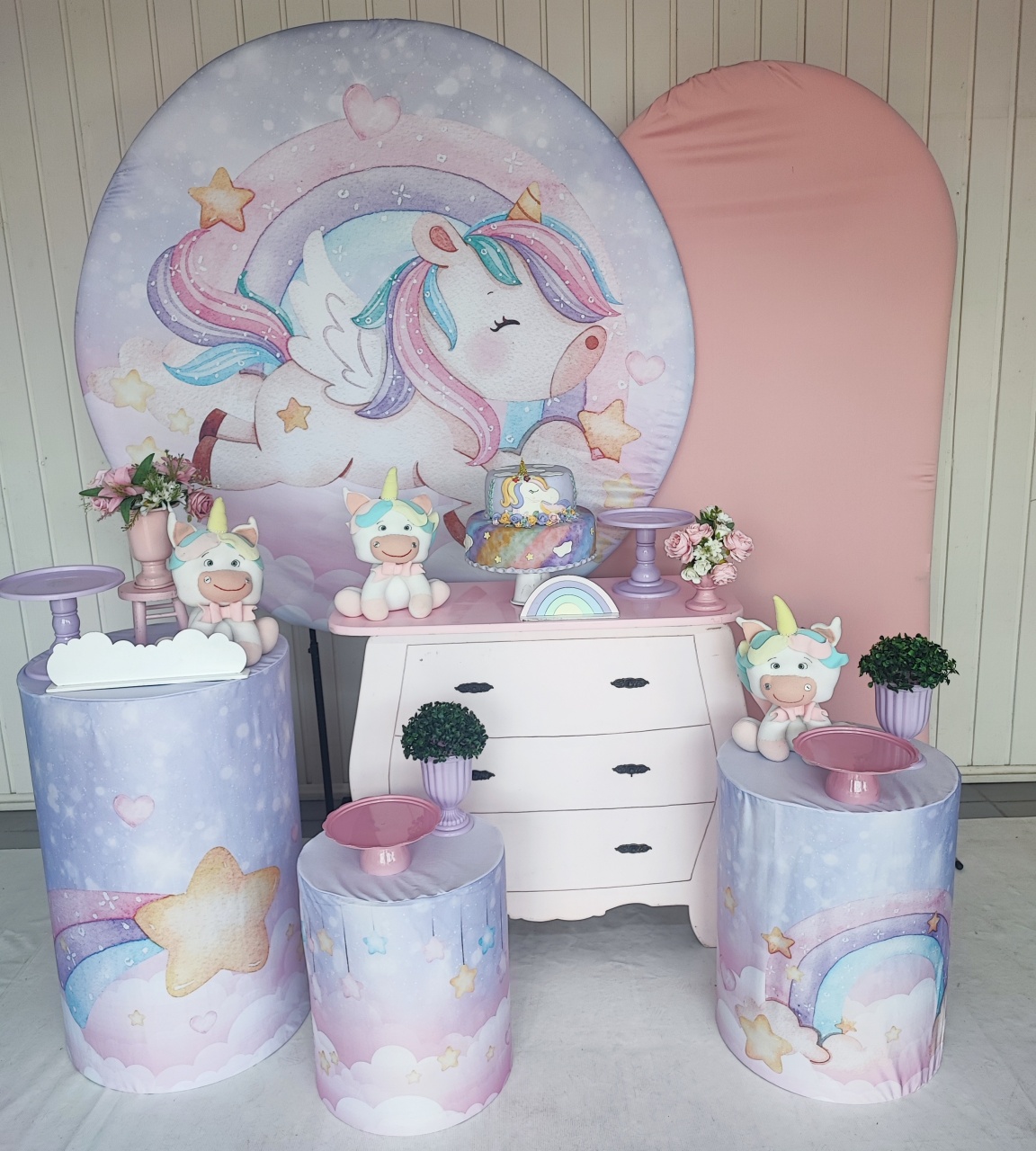 Kit Unicórnio Cute - Opção Plus  - Elisete Festas Kit Pegue e Monte