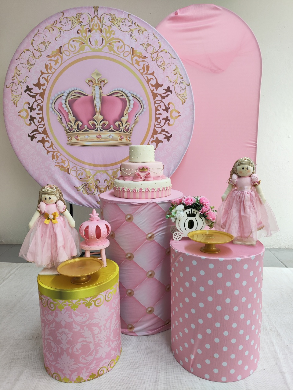 Kit Coroa Realeza Rosa Opção Plus  - Elisete Festas Kit Pegue e Monte