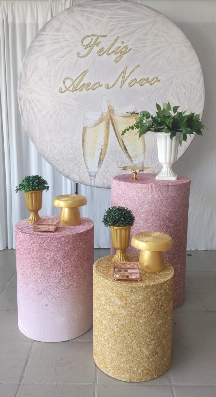Kit Ano Novo Rose E Dourado - Opção 2  - Elisete Festas Kit Pegue e Monte