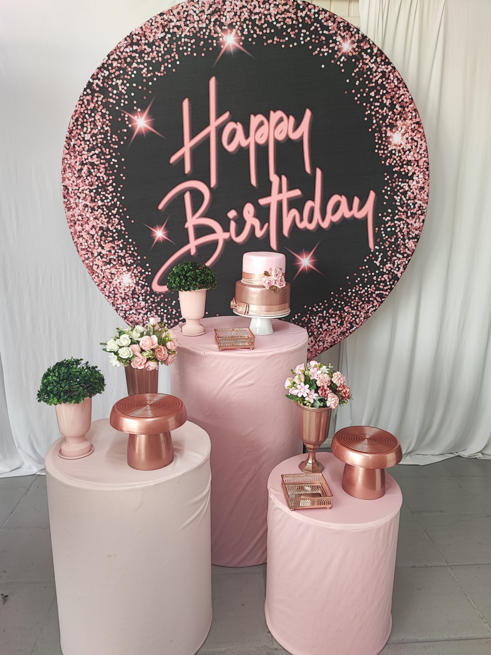 Kit Adulto Happy Birthday Rosa ( Opçao 2) - Elisete Festas Kit Pegue e Monte