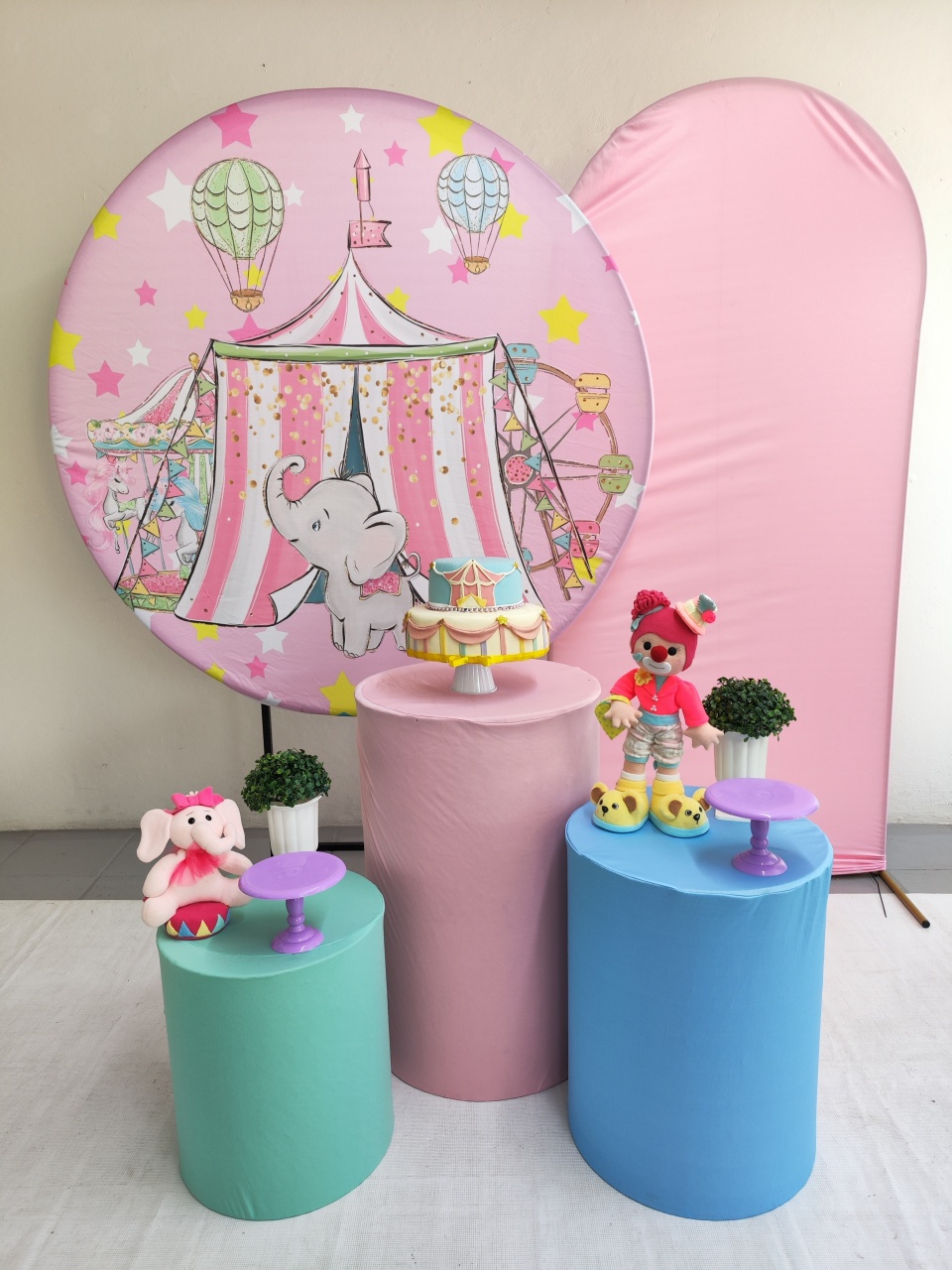 Kit Circo Picadeiro Rosa Opção Plus  - Elisete Festas Kit Pegue e Monte