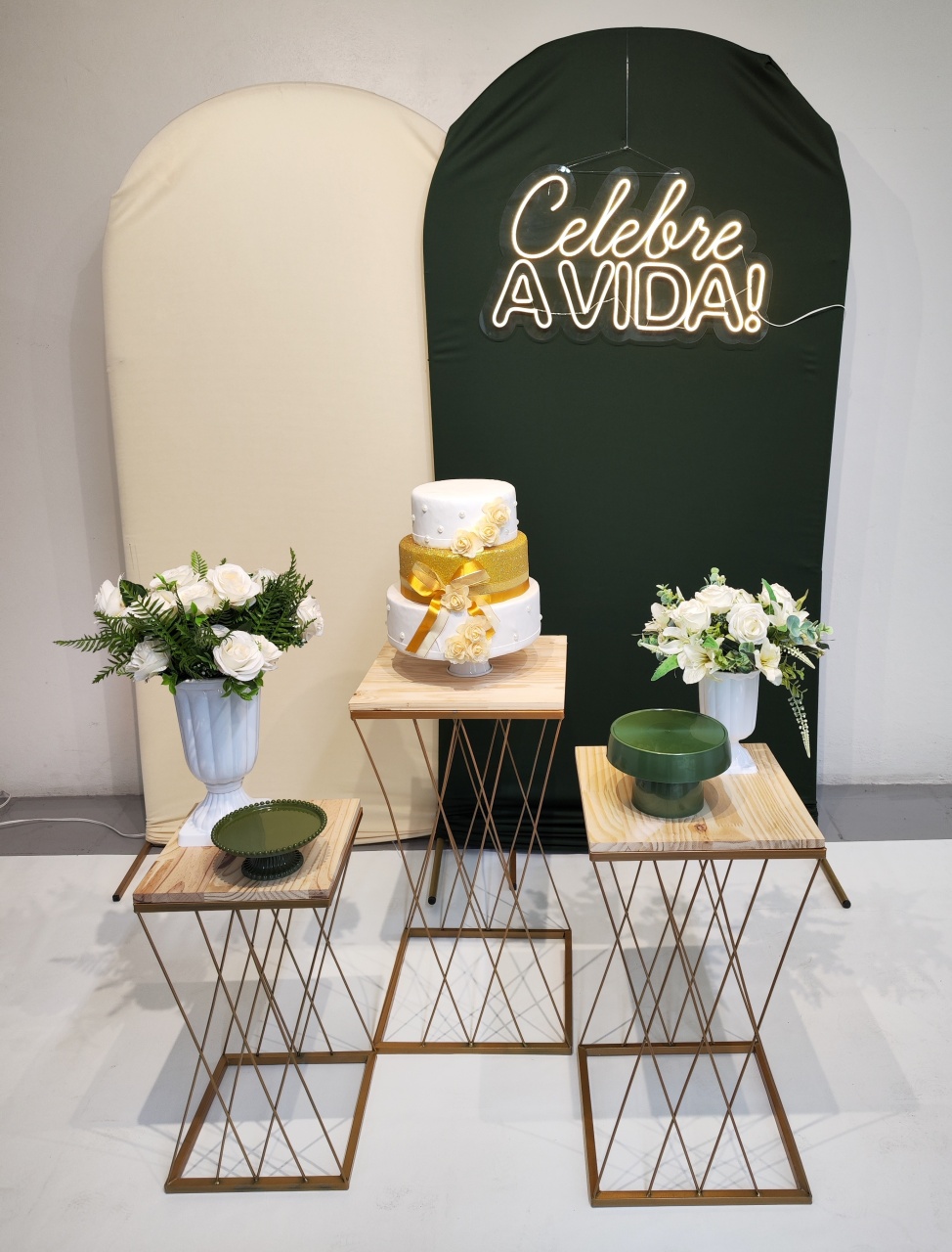 Kit Adulto Celebre A Vida Verde Bege - Elisete Festas Kit Pegue e Monte