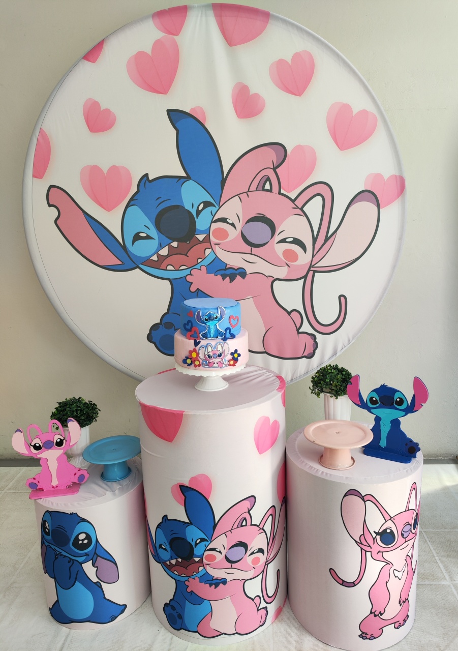 Kit Stitch E Angel - Opção 2 - Elisete Festas Kit Pegue e Monte