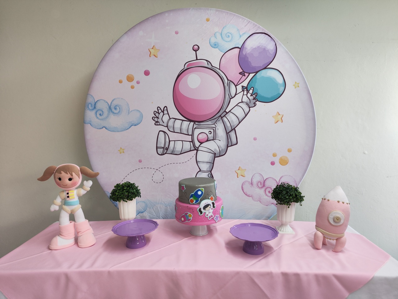Kit Astronauta Menina Opção 1 - Elisete Festas Kit Pegue e Monte