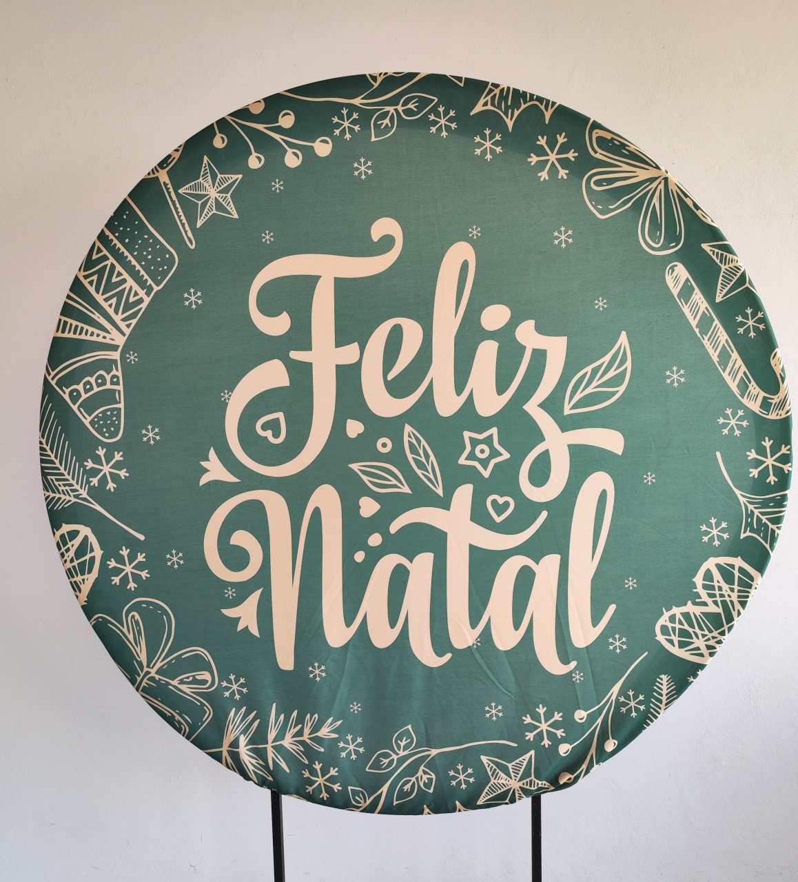 Painel Natal (Escrita/Verde) + Estrutura 1.50 - Elisete Festas Kit Pegue e Monte