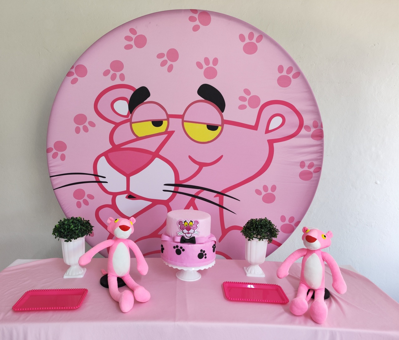Kit Pantera Cor de Rosa ( Opçao 1) - Elisete Festas Kit Pegue e Monte