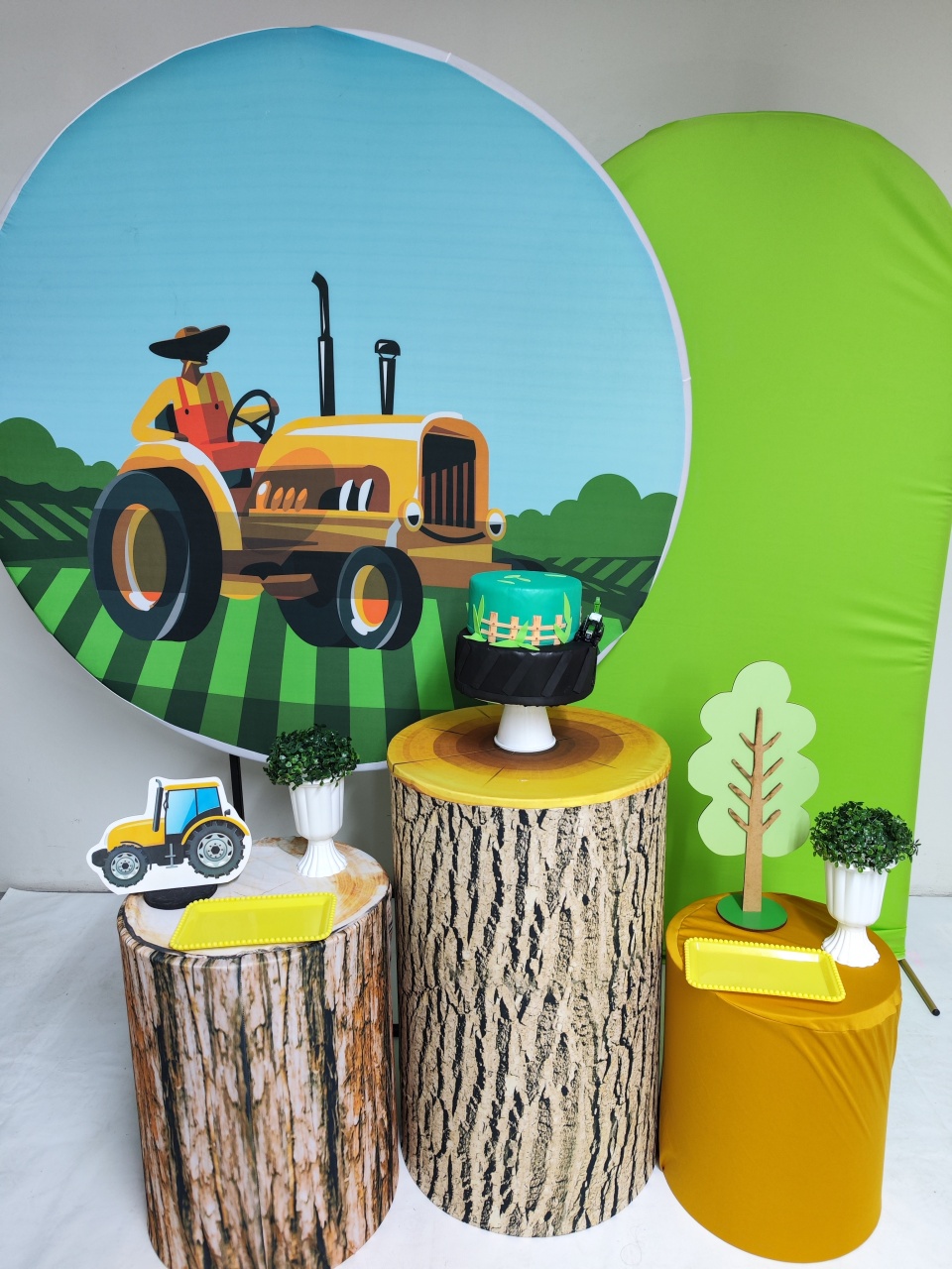 Kit Trator Amarelo Opção Plus  - Elisete Festas Kit Pegue e Monte