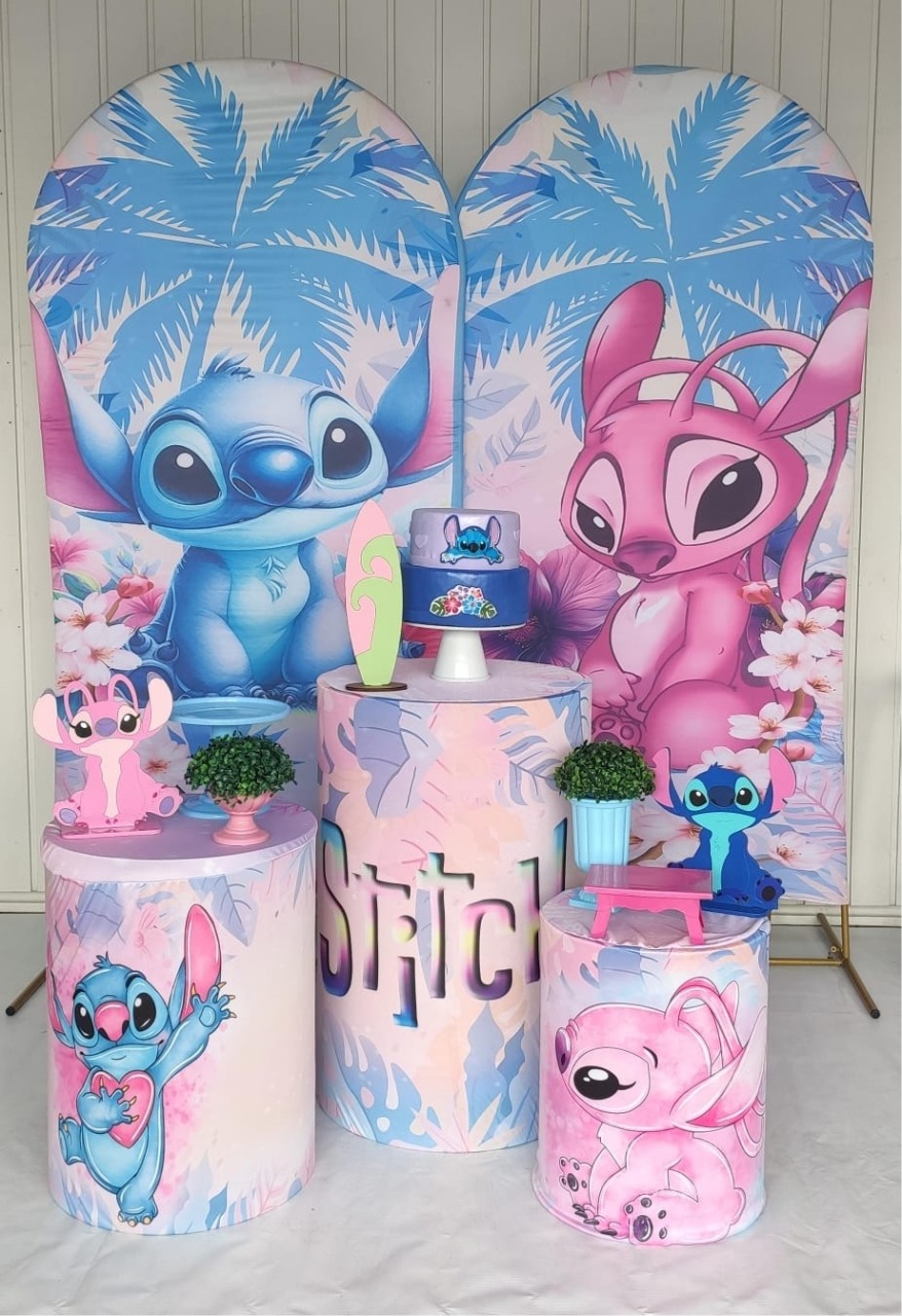 Kit Stitch E Angel  Casadinho  - Elisete Festas Kit Pegue e Monte