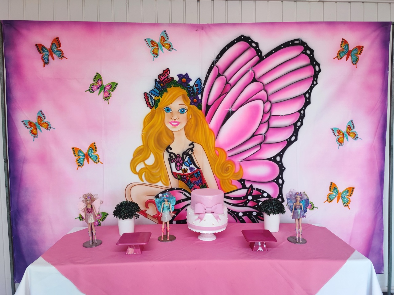 Kit Barbie Butterfly Retangular  - Elisete Festas Kit Pegue e Monte