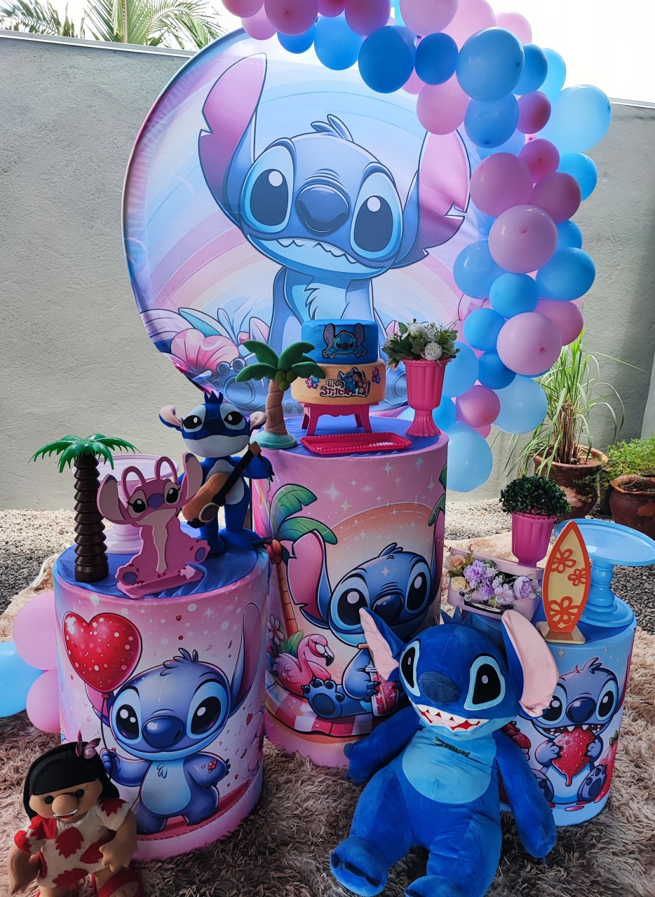 Montagem Stitch  - Elisete Festas Kit Pegue e Monte