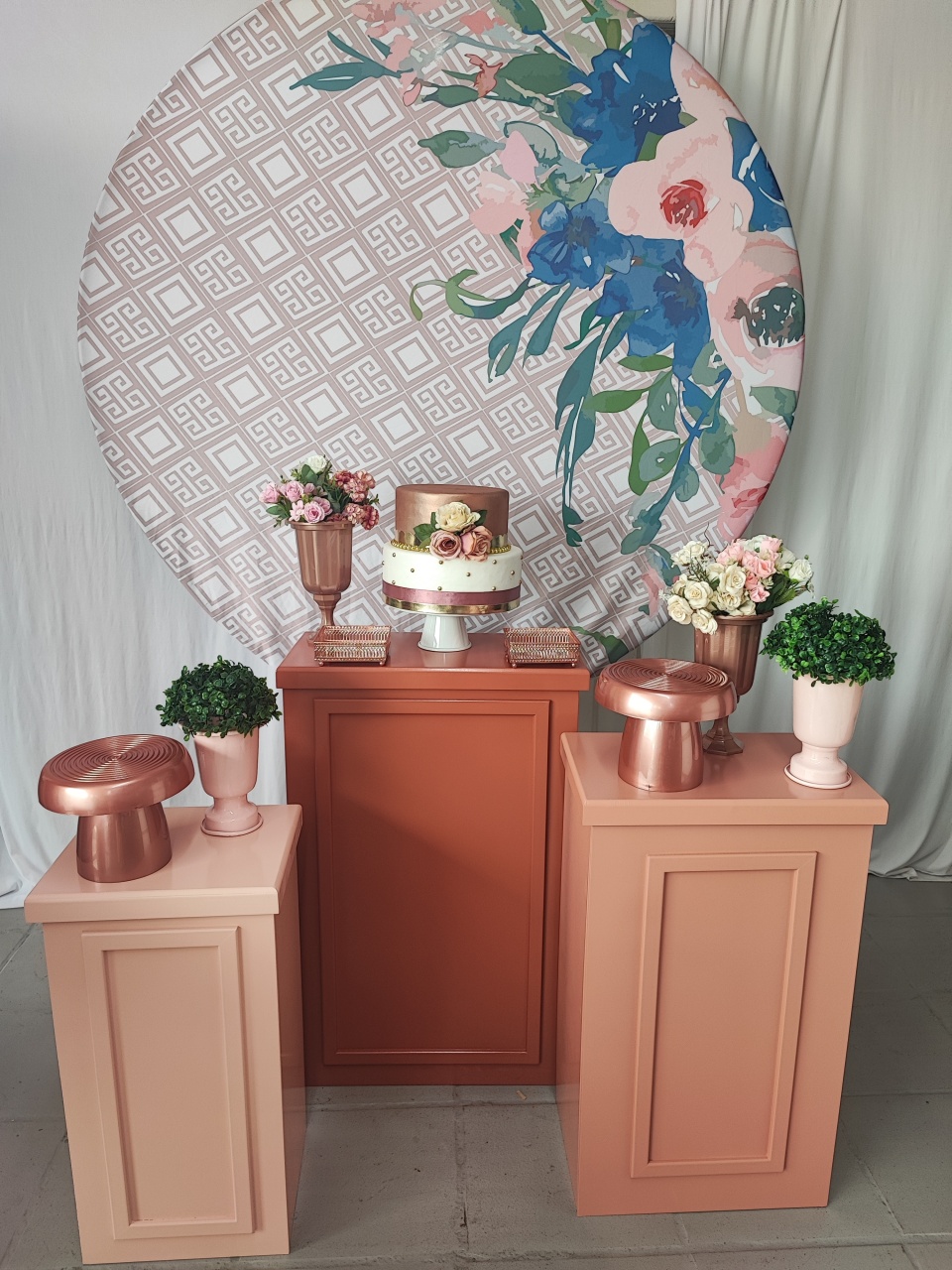 Kit  Adulto Floral Rose ( Com Blocos ) - Elisete Festas Kit Pegue e Monte