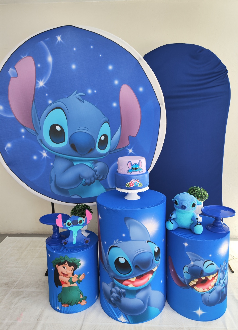 Kit Stitch Azul - Opção Plus  - Elisete Festas Kit Pegue e Monte