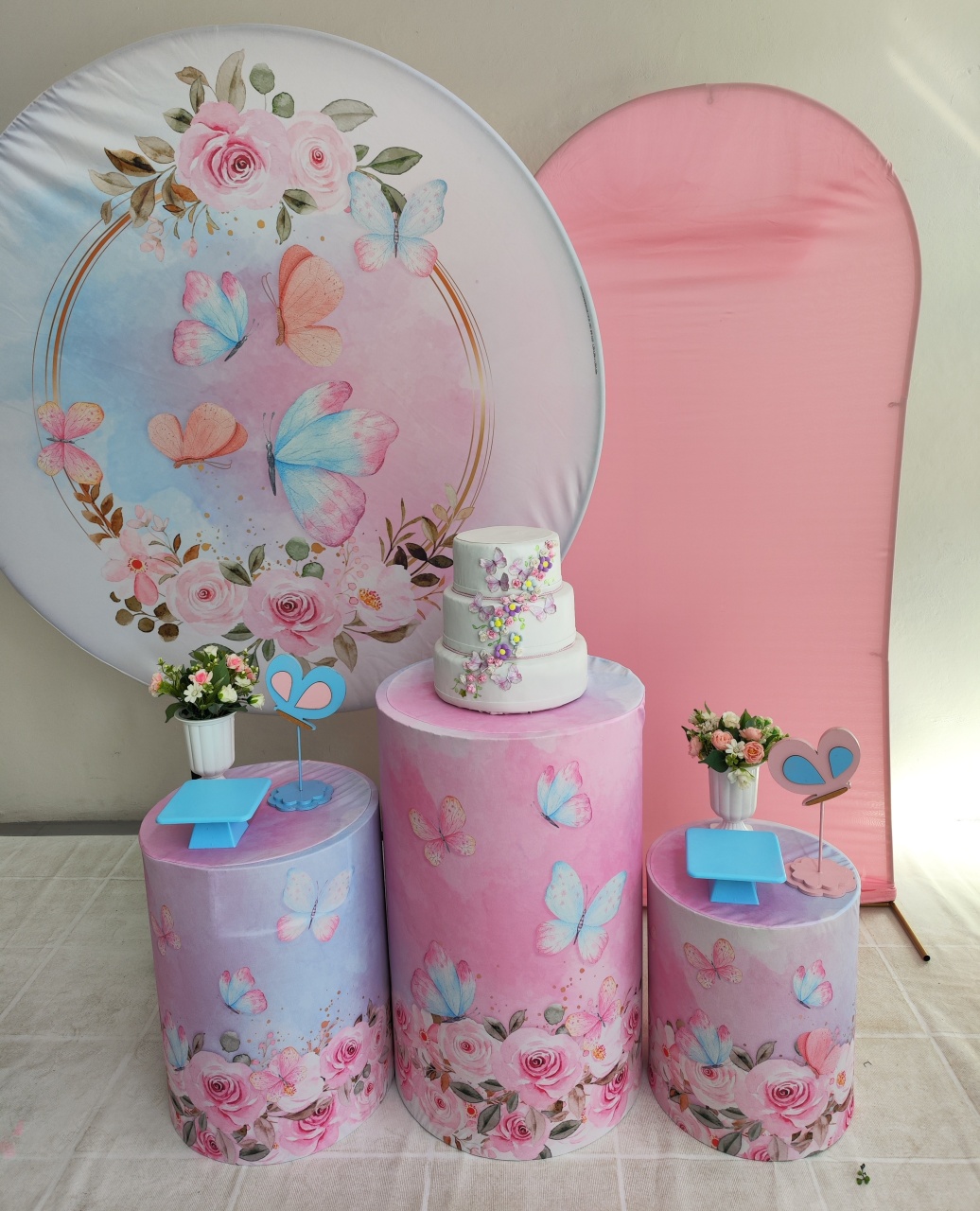Kit Borboleta Azul E Rosa Opção Plus - Elisete Festas Kit Pegue e Monte