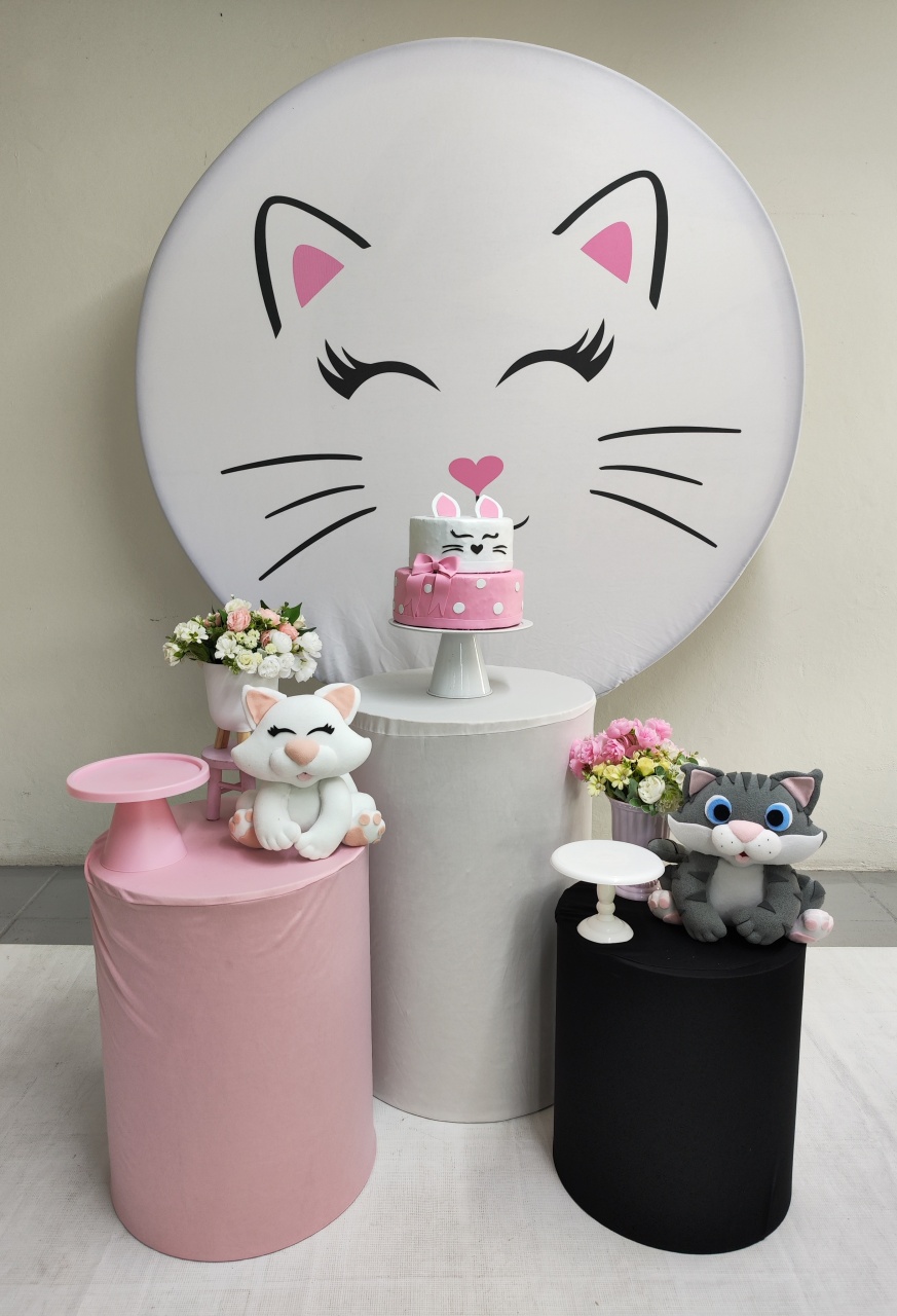 Kit Gatinho ( Rosa Rosto) Opçao 2 - Elisete Festas Kit Pegue e Monte