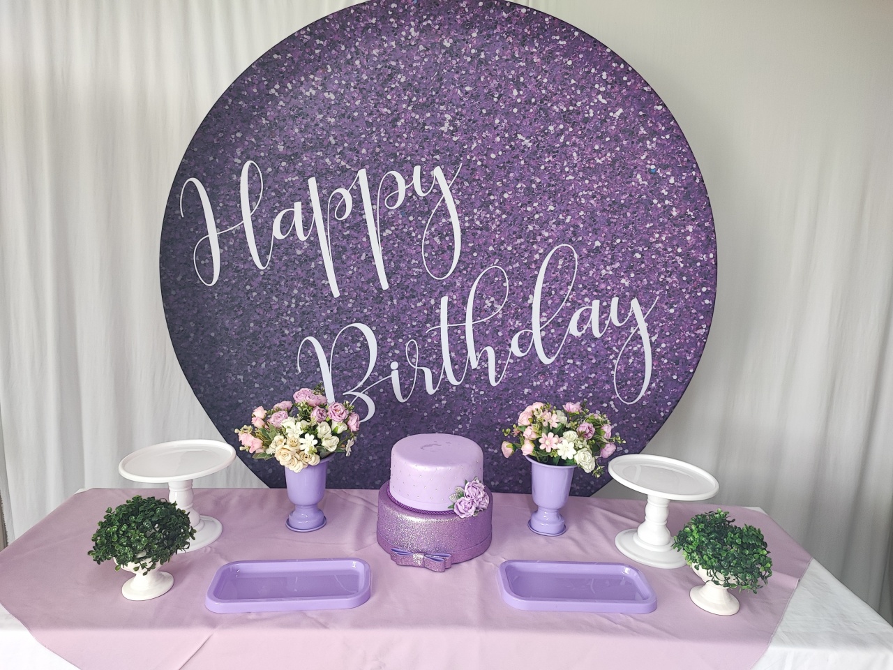 Kit Adulto  Happy  Birthday Lilás( Opçao 1) - Elisete Festas Kit Pegue e Monte